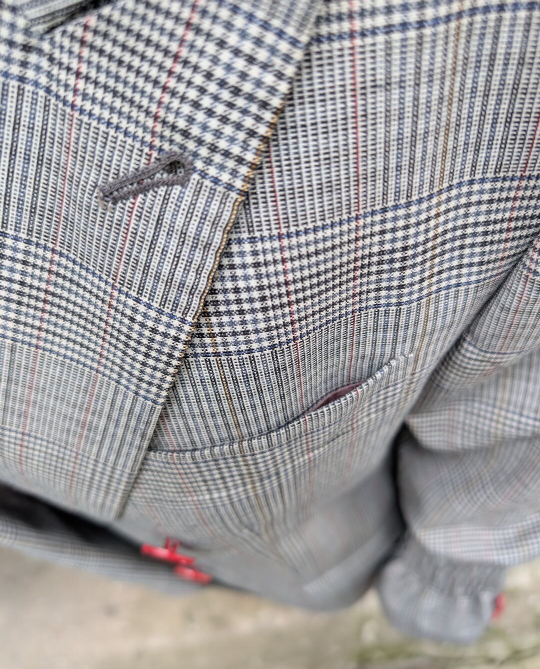 Wool check and tailoring detail