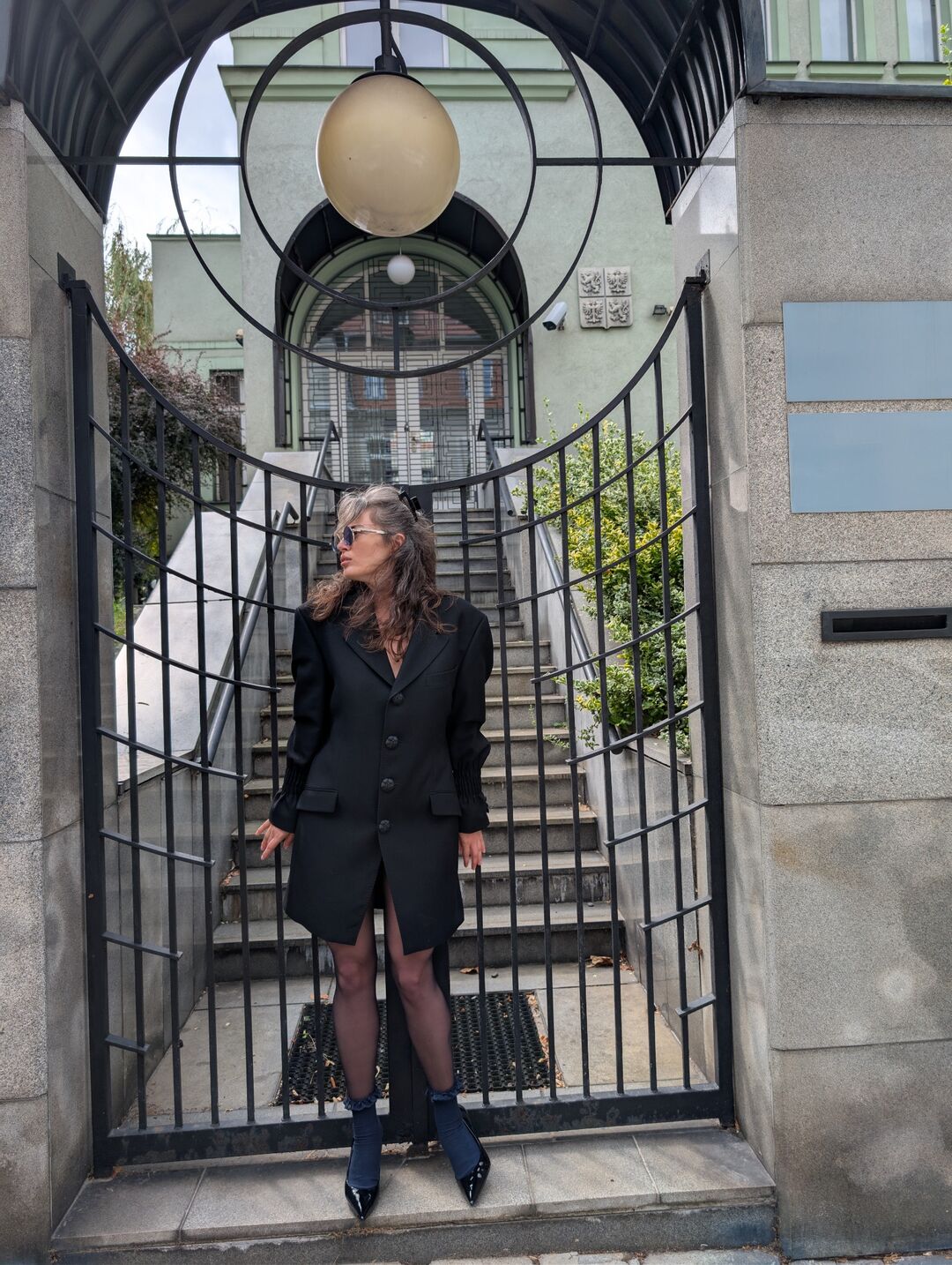 Coat Beyond Time outdoor editorial view